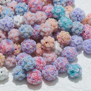 Hot Sale Hot Sale Artificial Rose Cluster Ball Rhinestone Ball Pen Straight Hole DIY Hanging Jewelry Accessories