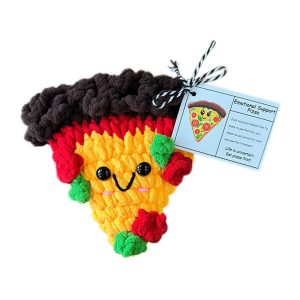 跨境新品Emotional Support Pizza情感支持披萨毛线编织能量食物