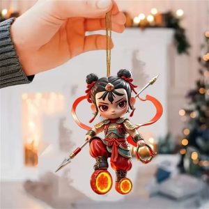哪吒之魔童降世同款平面跨境爆款可爱卡通汽车后视镜挂件吊坠